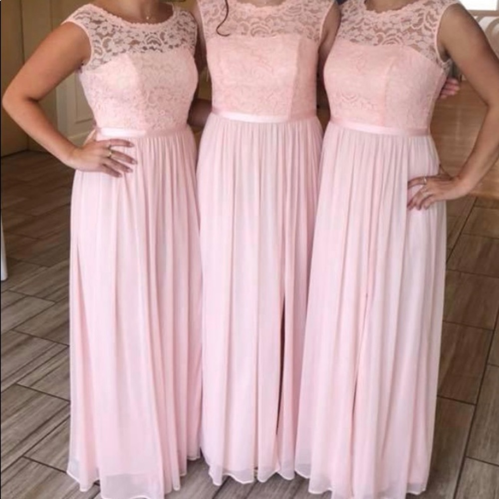 David’s bridal blush pink gown